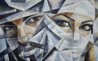 Malerei mit dem Titel "Those eyes..." von Iia Saralidze, Original-Kunstwerk, Öl