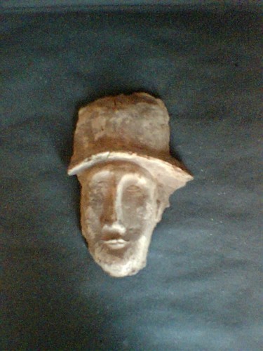 Sculpture intitulée "tête modigl" par Isabelle Motte, Œuvre d'art originale, Terre cuite