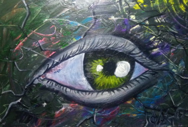 Pintura intitulada "Fundo do olho" por Iago Rodrigues, Obras de arte originais, Óleo