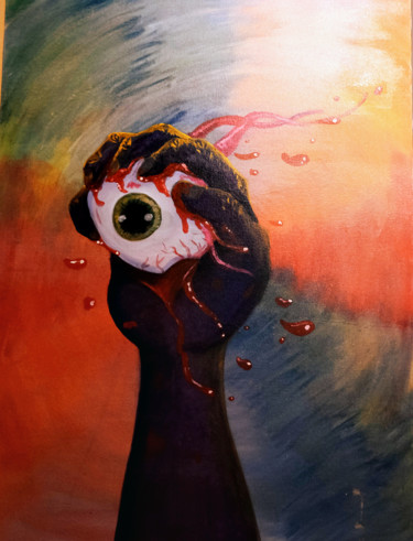 Pintura intitulada "Olho por olho." por Iago Rodrigues, Obras de arte originais, Óleo Montado em Painel de madeira