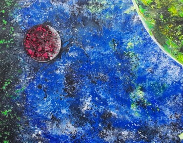 Dessin intitulée "la planète rouge" par Iakim, Œuvre d'art originale, Acrylique Monté sur Châssis en bois