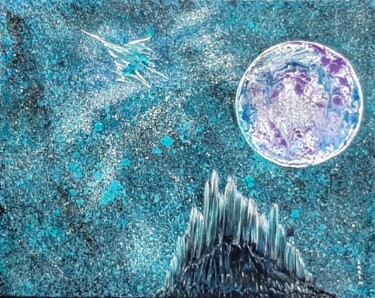 "quitter la planète…" başlıklı Resim Iakim tarafından, Orijinal sanat, Akrilik Ahşap Sedye çerçevesi üzerine monte edilmiş