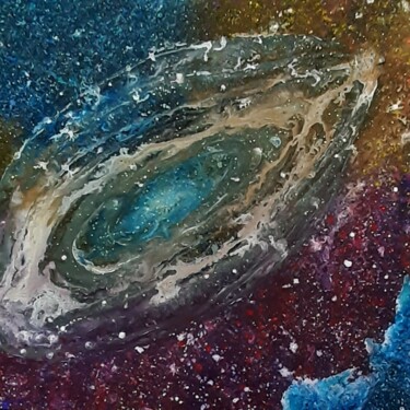 图画 标题为“Nouvelle galaxie” 由Iakim, 原创艺术品, 丙烯 安装在木质担架架上