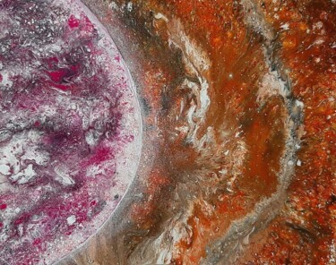 图画 标题为“planète rose dans l…” 由Iakim, 原创艺术品, 丙烯 安装在木质担架架上