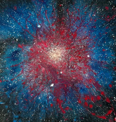 Dessin intitulée "Explosion d'étoile…" par Iakim, Œuvre d'art originale, Acrylique Monté sur Châssis en bois