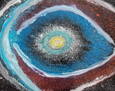 图画 标题为“galaxie des yeux” 由Iakim, 原创艺术品, 丙烯 安装在木质担架架上