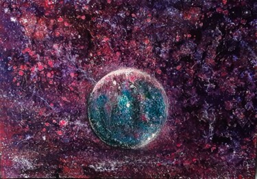 Dessin intitulée "planète géante" par Iakim, Œuvre d'art originale, Acrylique Monté sur Châssis en bois
