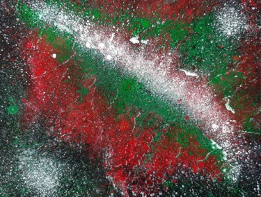Dibujo titulada "galaxie rouge" por Iakim, Obra de arte original, Acrílico Montado en Bastidor de camilla de madera