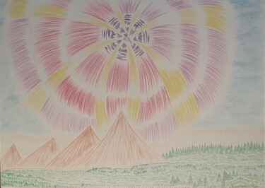 Dessin intitulée "explosion de comète" par Iakim, Œuvre d'art originale, Crayon