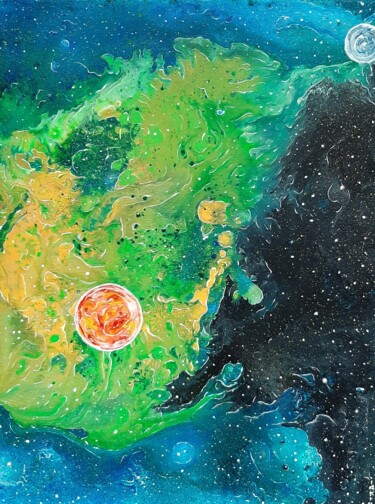 Рисунок под названием "espace vert et sa p…" - Iakim, Подлинное произведение искусства, Акрил