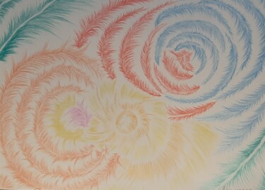 Dessin intitulée "fusion de galaxies" par Iakim, Œuvre d'art originale, Crayon