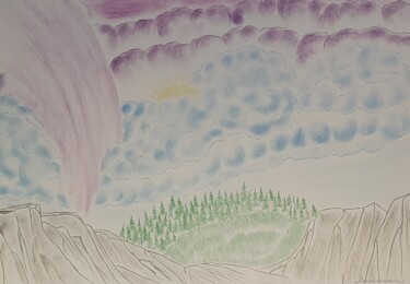 Dessin intitulée "piste de météorite" par Iakim, Œuvre d'art originale, Crayon