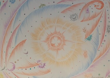 Disegno intitolato "Ondes solaires dans…" da Iakim, Opera d'arte originale, Matita