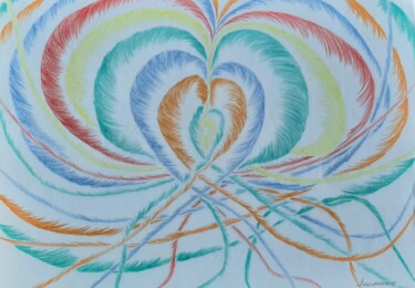 Dessin intitulée "Amour cosmique éter…" par Iakim, Œuvre d'art originale, Crayon