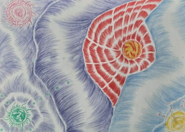 Dessin intitulée "Сoquille spatiale" par Iakim, Œuvre d'art originale, Crayon