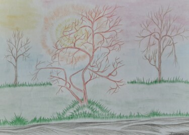 Dessin intitulée "l'arbre flexible ca…" par Iakim, Œuvre d'art originale, Crayon