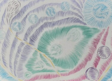 图画 标题为“soleil bleu dans le…” 由Iakim, 原创艺术品, 铅笔