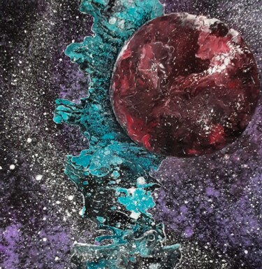 Рисунок под названием "Grosse planète rouge" - Iakim, Подлинное произведение искусства, Акрил