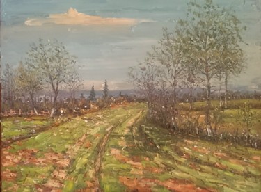 Painting titled "landscape "primavar…" by Ialomiteanu, Original Artwork