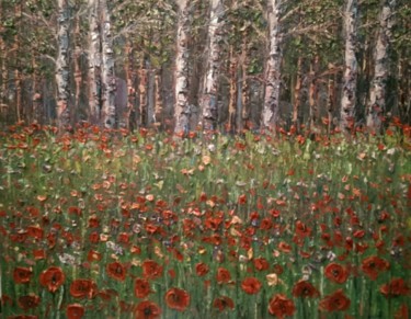 Peinture intitulée "landscape " Forest "" par Ialomiteanu, Œuvre d'art originale, Huile