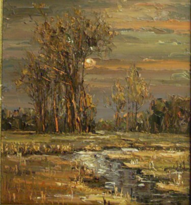 Peinture intitulée "landscape ~LEVER DE…" par Ialomiteanu, Œuvre d'art originale, Huile
