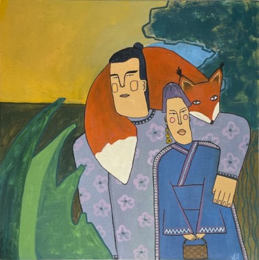 Painting titled "La Familia" by A Ia, Original Artwork, Oil