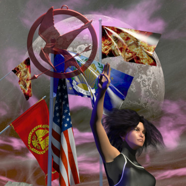 Digital Arts titled "Freedom Flags" by Rikkihop, Original Artwork, 3D Modeling