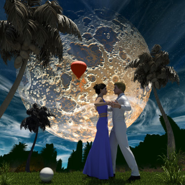 Digital Arts titled "Dancing in the Moon…" by Rikkihop, Original Artwork, 3D Modeling