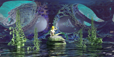 Digital Arts titled "The Mermaid`s Cave" by Rikkihop, Original Artwork, 3D Modeling