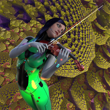 Digital Arts titled "Meta Violinist" by Rikkihop, Original Artwork, 3D Modeling