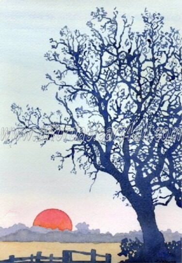 Painting titled "Winter sunrise" by Ian Osborne, Original Artwork, Other