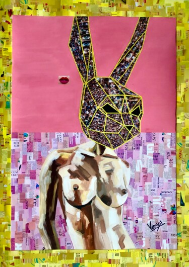 Painting titled "The heart of the so…" by Iana Venedchuk, Original Artwork, Collages Mounted on Other rigid panel