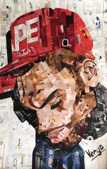 Collages titulada "Chris Brown" por Iana Venedchuk, Obra de arte original, Collages