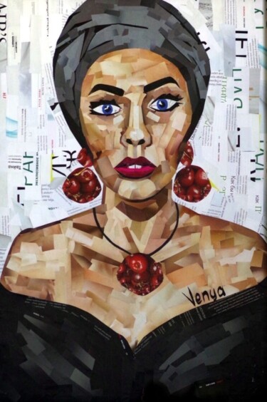 Collagen mit dem Titel "Alena" von Iana Venedchuk, Original-Kunstwerk, Collagen
