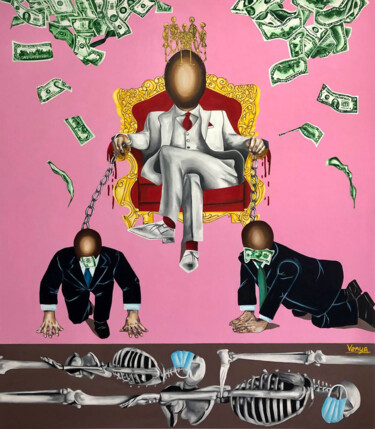 Schilderij getiteld "Coronavirus. Everyt…" door Iana Venedchuk, Origineel Kunstwerk, Acryl Gemonteerd op Houten paneel