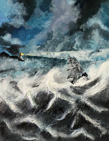 Schilderij getiteld "In the sea" door Iana Volga, Origineel Kunstwerk, Acryl