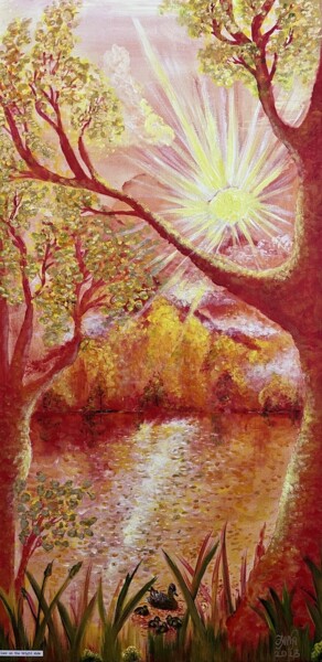 Картина под названием "Colors of Autumn" - Iana Volga, Подлинное произведение искусства, Акрил