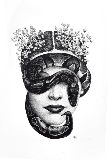 Drawing titled "The Goddess Graya s…" by Iana Cherepanska, Original Artwork, Ink
