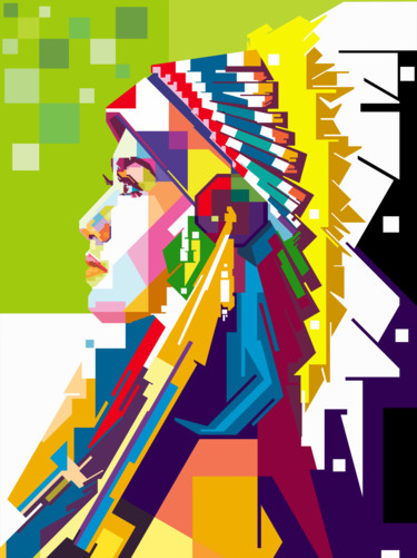 Digital Arts titled "Girl with Apache Co…" by Artworkranger, Original Artwork, Digital Painting
