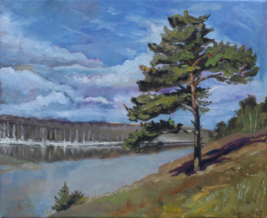 Картина под названием "Pine tree" - Iaroslav Hmelnitki, Подлинное произведение искусства, Масло