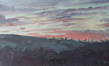 Painting titled "Welsh valleys. Wint…" by Iaroslav Hmelnitki, Original Artwork, Oil