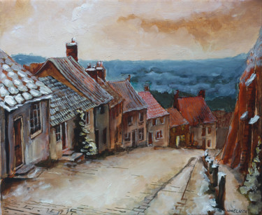 Painting titled "English village. Au…" by Iaroslav Hmelnitki, Original Artwork, Oil