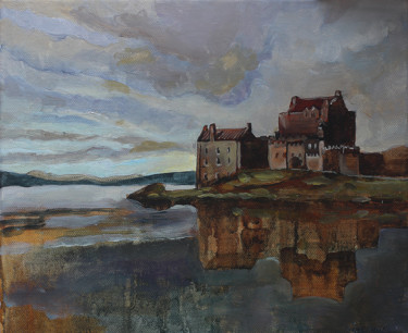 Картина под названием "Eilean Donan Castle" - Iaroslav Hmelnitki, Подлинное произведение искусства, Масло