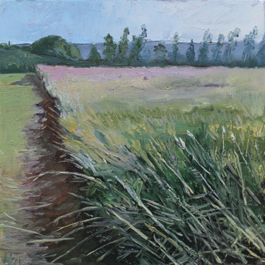 Painting titled "Field of grass. Eng…" by Iaroslav Hmelnitki, Original Artwork, Oil