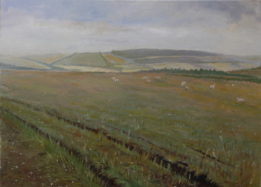 Painting titled "Sheep farm" by Iaroslav Hmelnitki, Original Artwork, Oil