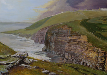 Painting titled "Dunraven bay. South…" by Iaroslav Hmelnitki, Original Artwork, Oil