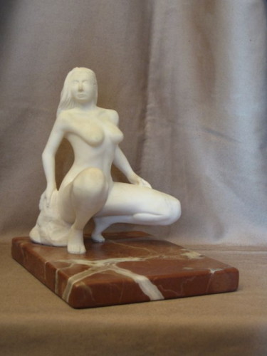 Sculpture intitulée "Dans l'attente" par Christian Ibanes, Œuvre d'art originale, Pierre