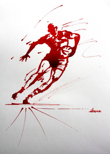 RUGBY N°57 Drawing titled "RUGBY N°57" by Henri Ibara, Original Art, Ink