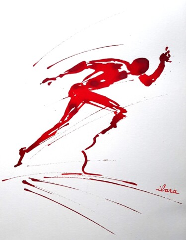 Handisport N°5 Dessin intitulée "Handisport N°5" par Henri Ibara, Œuvre d'art originale, Encre