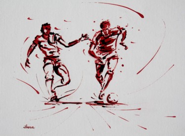 football-n-79-peinture-acrylique-et-sanguine-sur-carton-toile-format-50cm-sur-40cm-par-ibara-001.jpg Drawing titled "football-n-79-peint…" by Henri Ibara, Original Art, Ink